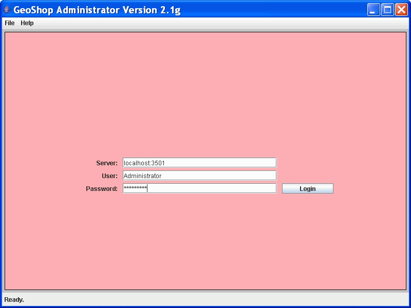 GeoShop Administrator Login