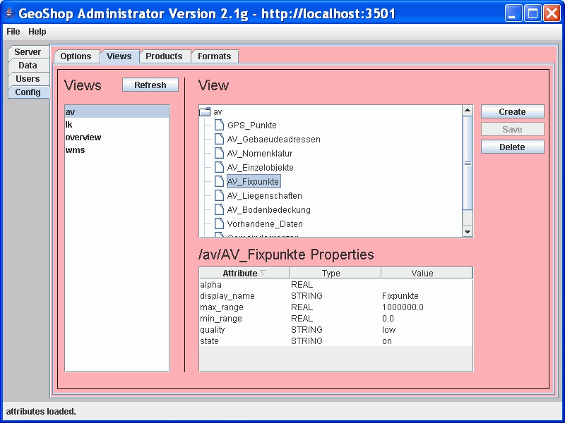 GeoShop Administrator Views